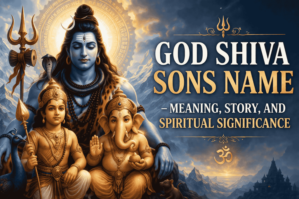 God Shiva Sons Name – Meaning, Story, and Spiritual Significance