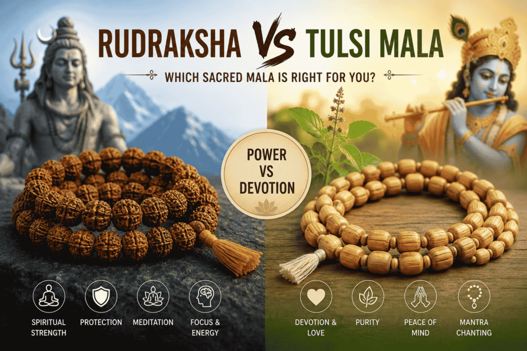 Rudraksha vs Tulsi Mala